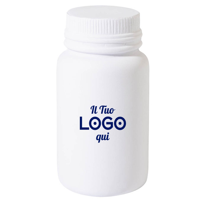 Antistress a forma di flacone personalizzabile con logo