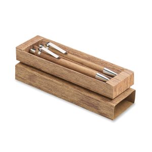 Set penna e matita in legno personalizzabile con logo