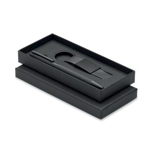 Set regalo penna in alluminio e portachiavi