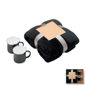 Set coperta in pile e 2 tazze