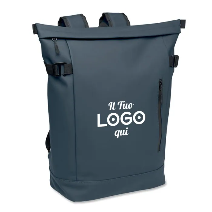 Zaino personalizzabile roll-top porta laptop ideale per bicicletta