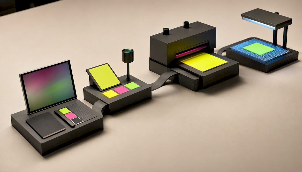 Fasi strutturate della produzione di stampa fluorescente