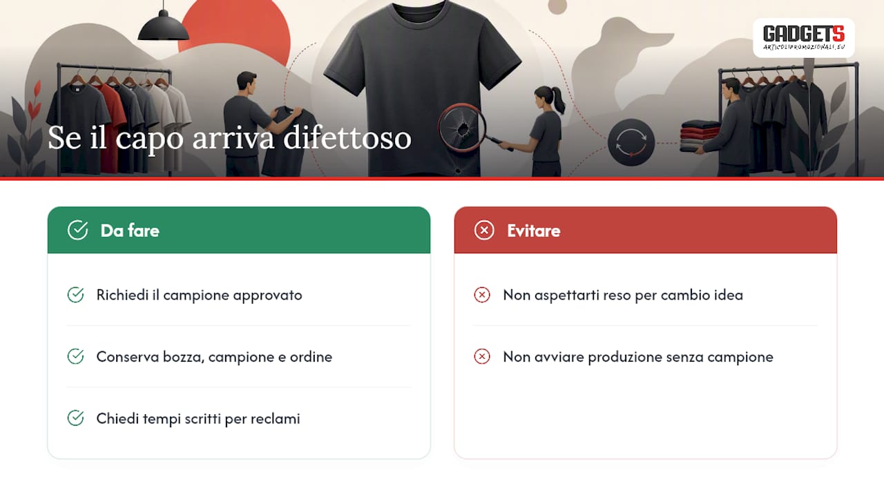 Cosa fare se il capo arriva danneggiato o diverso dal previsto — overview diagram