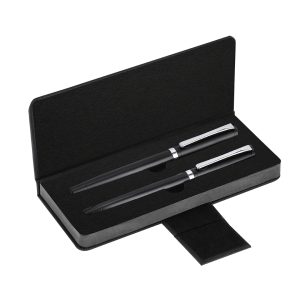 Set di penne una a sfera e una roller in acciaio inox