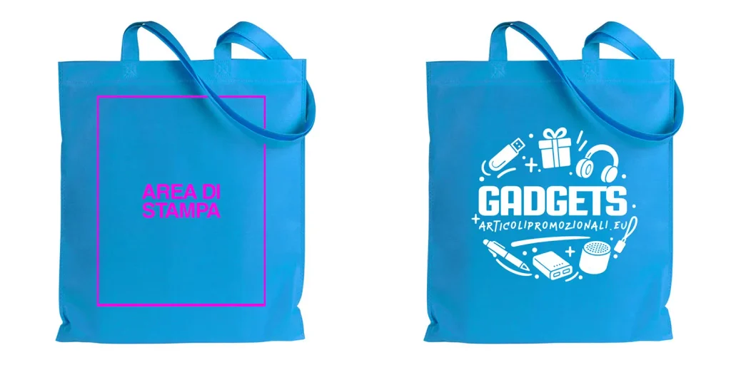 area di stampa borse personalizzate con LOGO o scritte